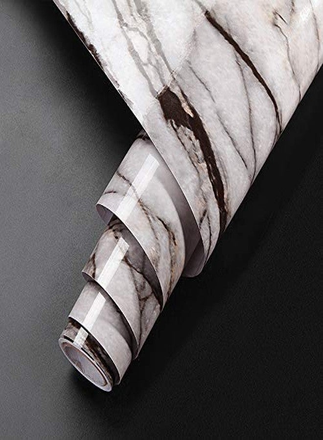 Skin Poster - Marble Gloss Film Vinyl Wall Decal Top Peel and Stick Door Wardrobe Wall Papers Vinyl PVC Self Adhesive for Cupboard Door/Almirah/Fridge/Tabletop/Wall, Floor - '16x48' Inches ( Multi-color ) - Image 2